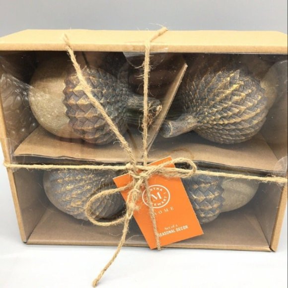 4pc Martha Stewart Acorn Set Autumn Fall Table Top Decor Thanksgiving 4" NEW - Picture 5 of 5